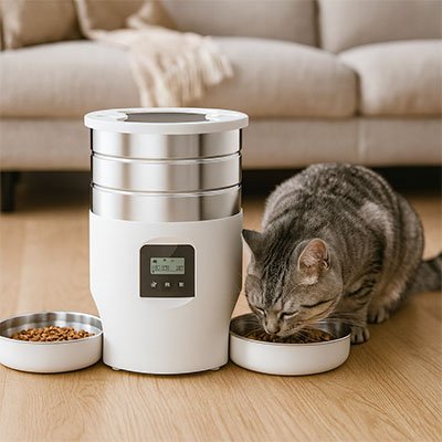 Distributeur de croquettes pour chat