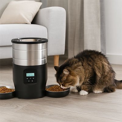 Distributeur de croquettes pour chat