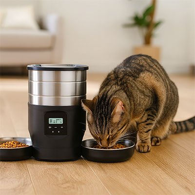 Distributeur de croquettes pour chat