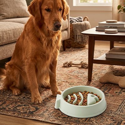 Gamelle anti glouton chien 